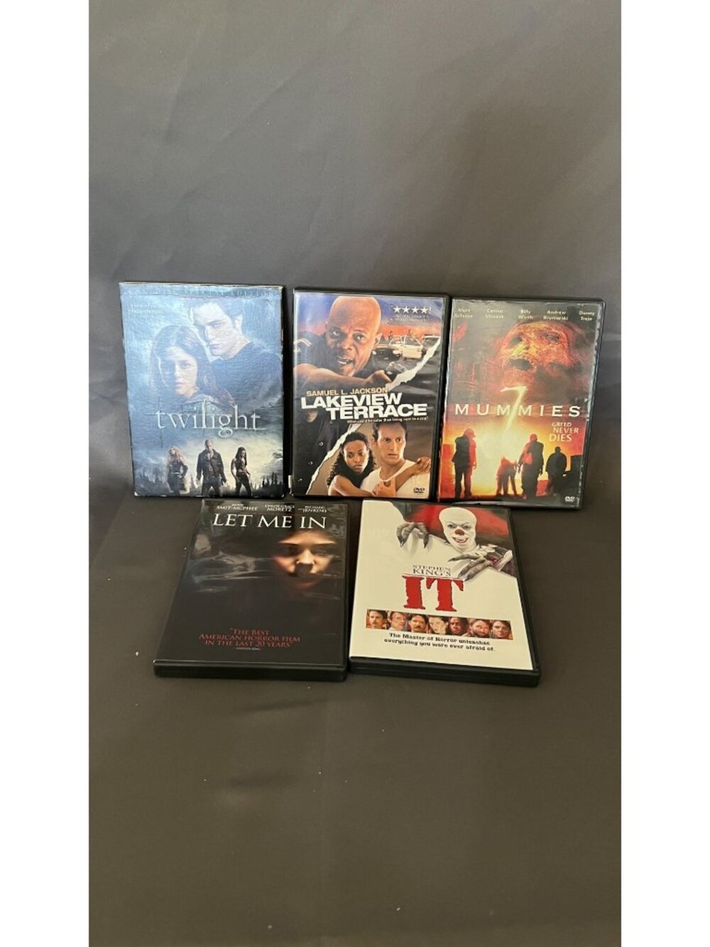 Set Of 5 DVDs: Twilight Special Edition Lakeview Terrace 7 Mummies Stephen Kings